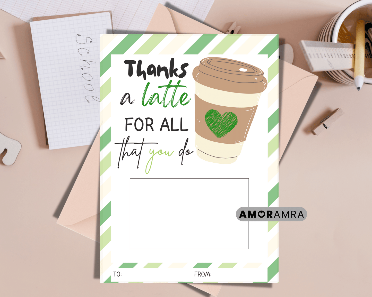 Teacher Gift Card Holder | Thank You Card - Amor Amra