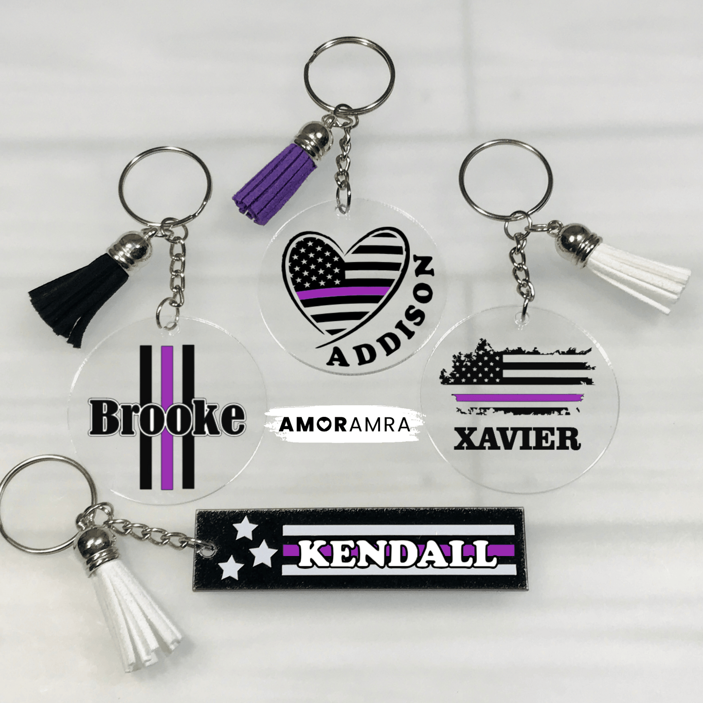 Personalized Thin Purple Line Gift, Thin Purple Line Keychain, Security Guard Keychain, Security Personnel, Purple Line Gift, Security Guard