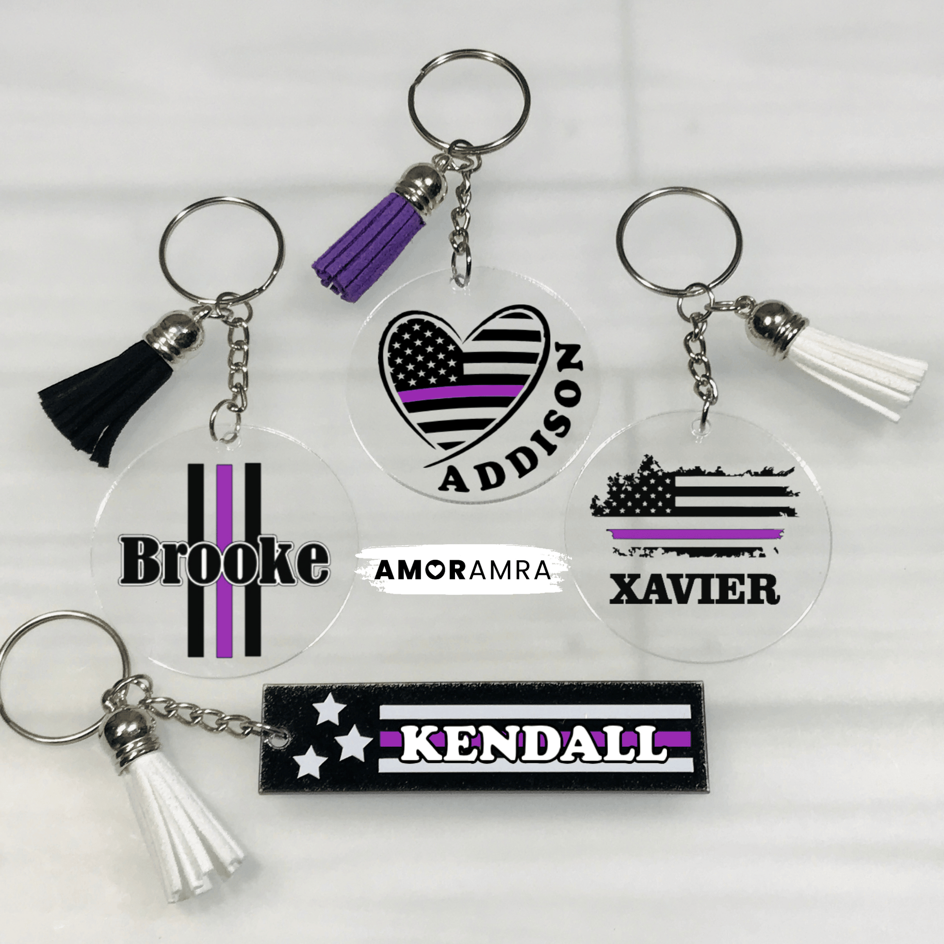 Personalized Thin Purple Line Gift, Thin Purple Line Keychain, Security Guard Keychain, Security Personnel, Purple Line Gift, Security Guard