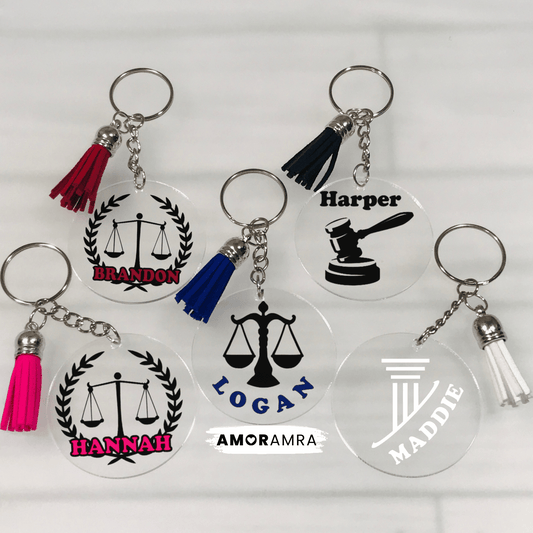 Personalized Lawyer Keychain, Law Student Gift, Lawyer Gift, Justice Scale Keychain, Gavel Keychain, Attorney Gift, Attorney Keychain, Libra