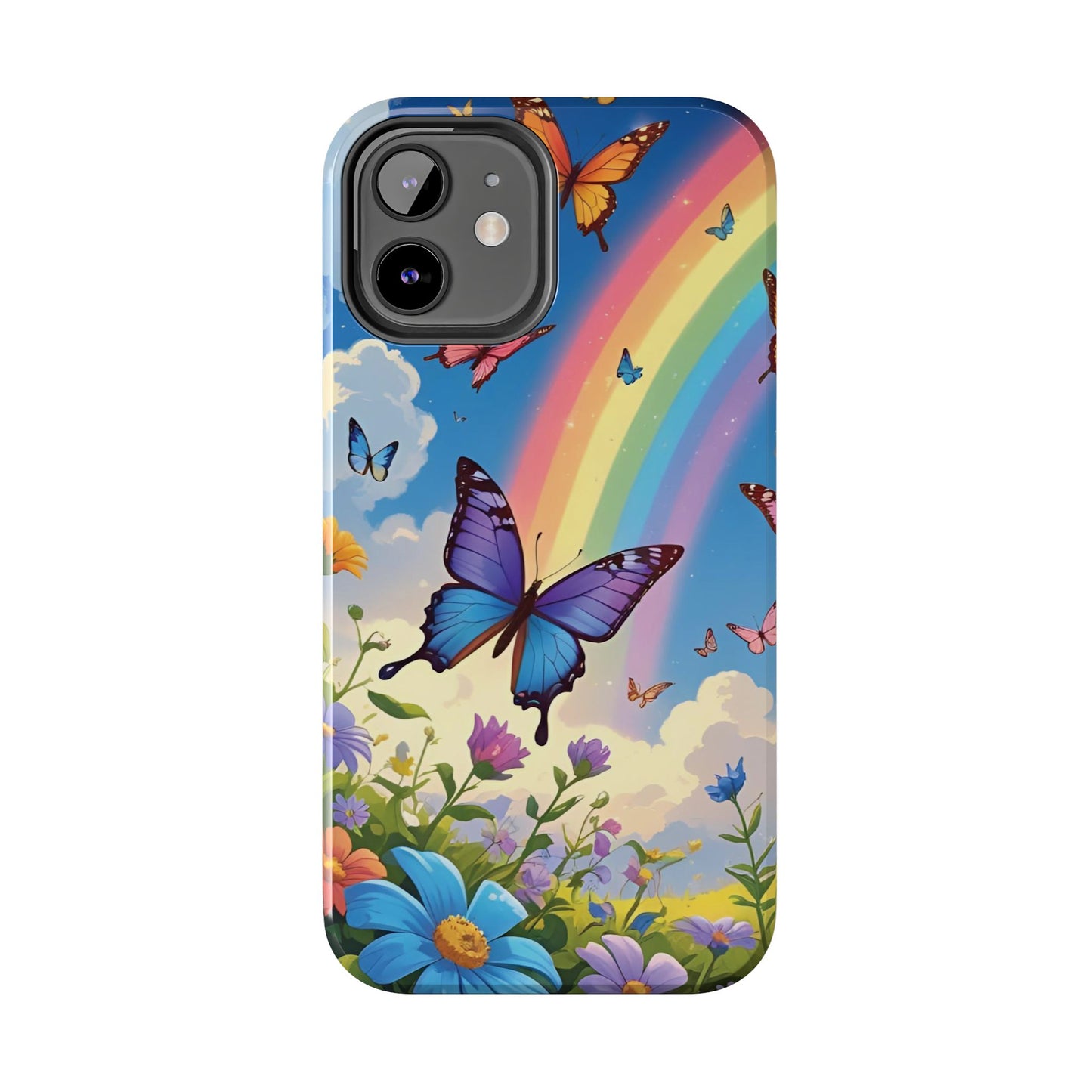 Retro Rainbow Butterfly iPhone Case