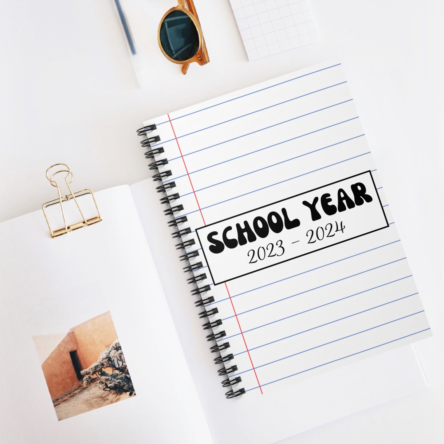 Notebook Paper Cover: School Year 2023-2024 Notebook - Amor Amra