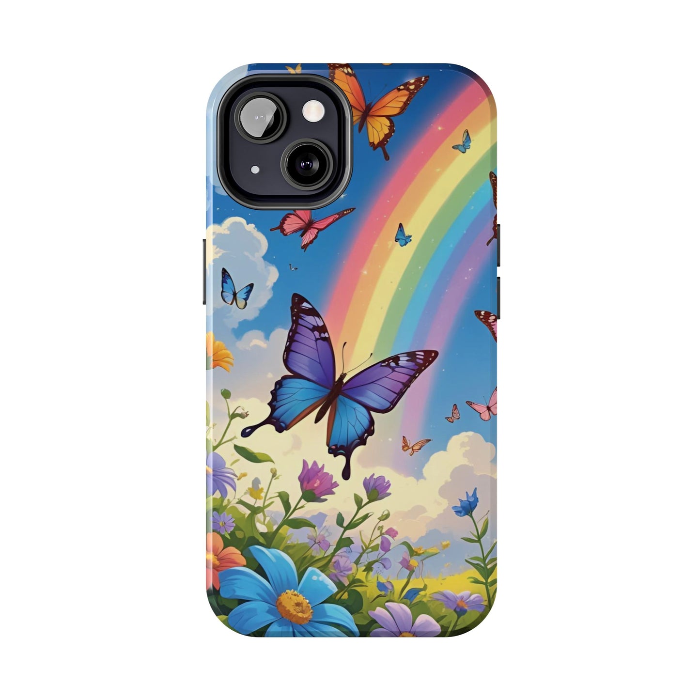 Retro Rainbow Butterfly iPhone Case