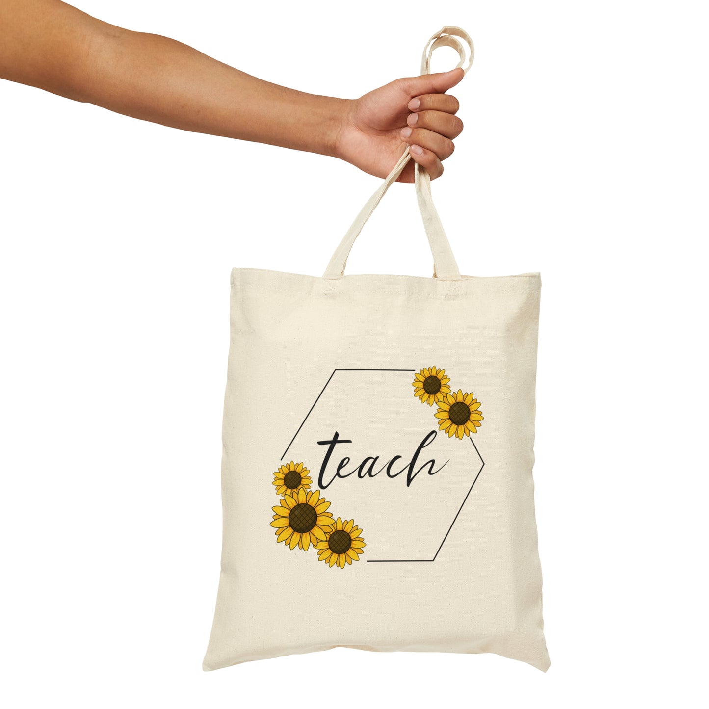 Teacher Tote Bag - Sunflower Teach - Amor Amra