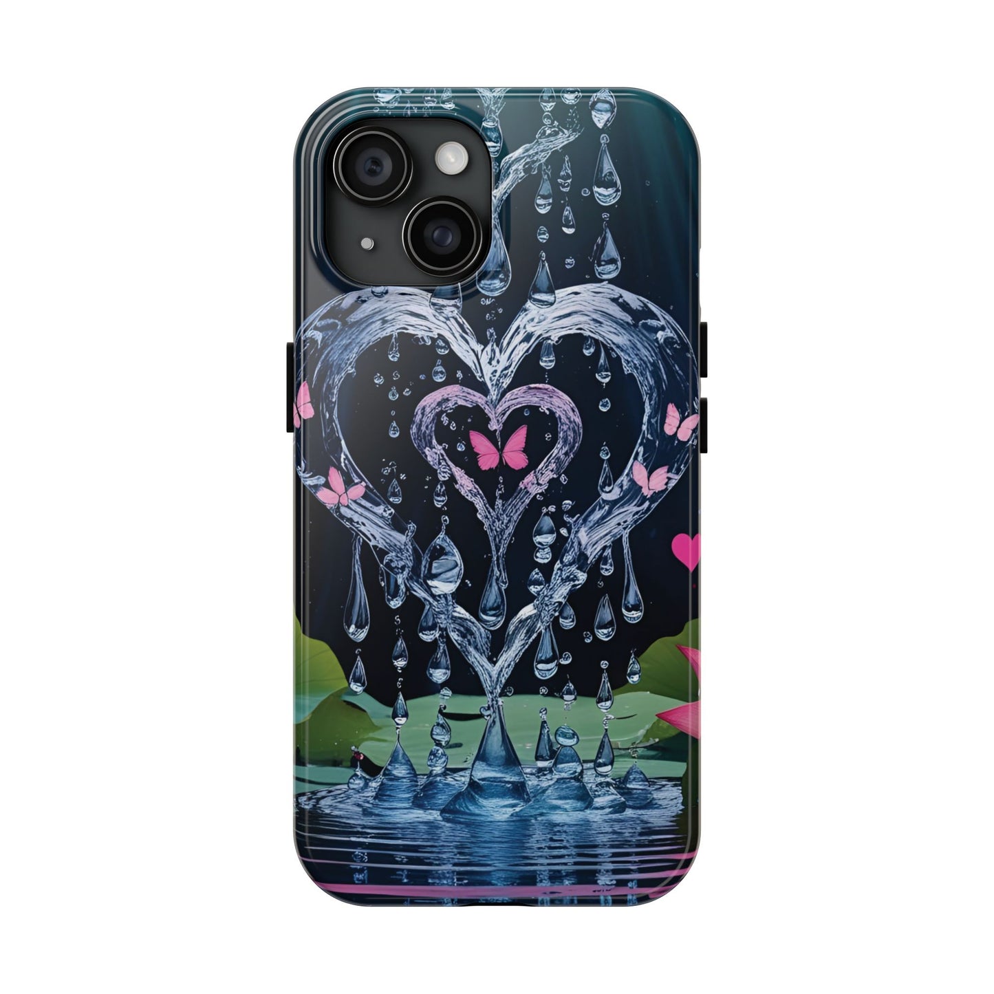 Elegant Water Heart Butterfly iPhone Case