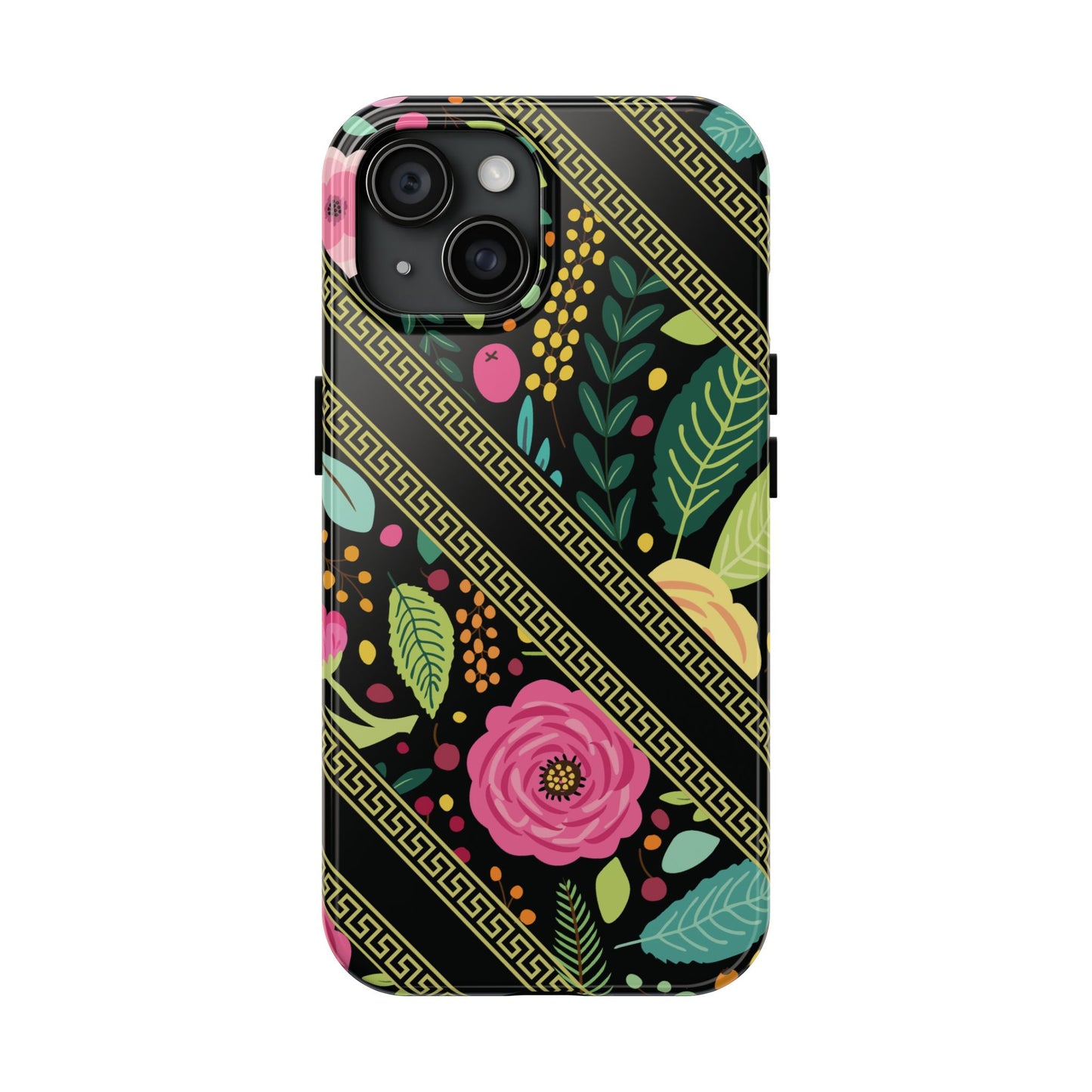 Elegant Black Floral Design iPhone Case