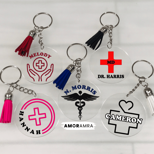 Personalized Doctor Keychain, MD Medical Keychain, Physician Keychain Medical Student Gift, DO Doctor, Medical Staff Gift, Caduceus Keychain