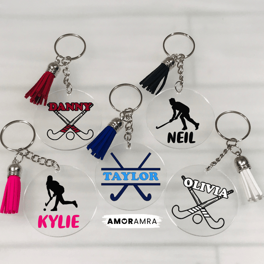 Personalized Field Hockey Keychain, Field Hockey Gift, Field Hockey Team Gift, Field Hockey Tag Senior Night Field Hockey Field Hockey Stick