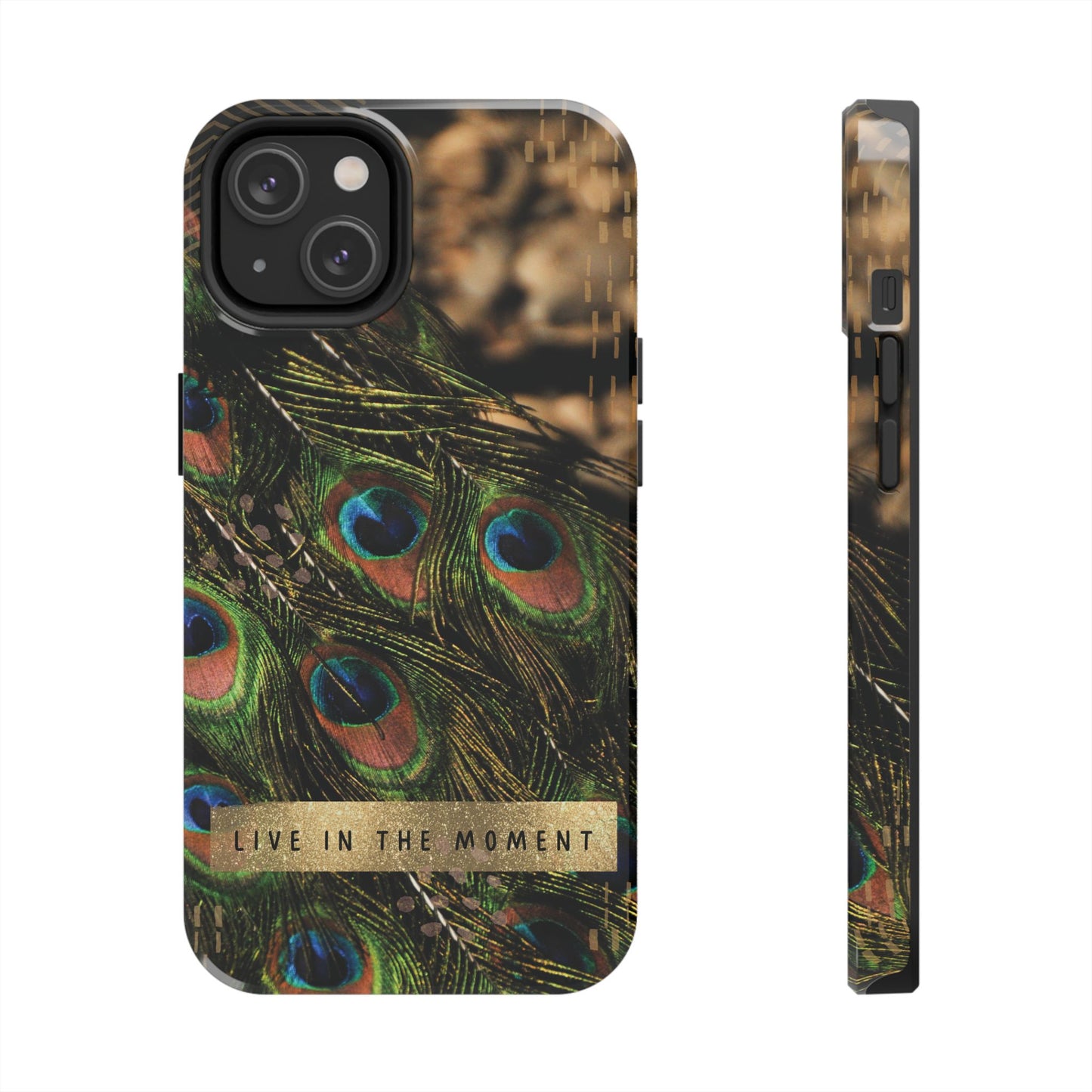 Live in the Moment Peacock iPhone Case