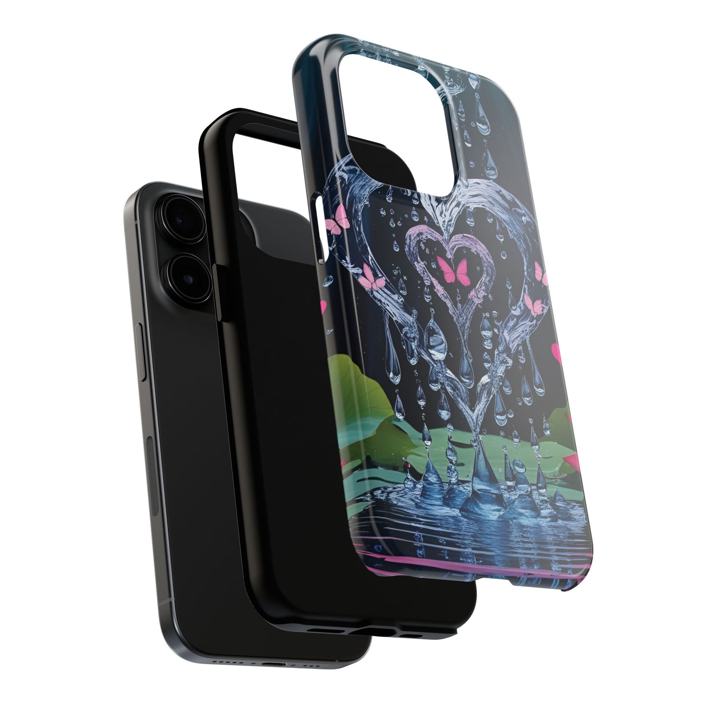 Elegant Water Heart Butterfly iPhone Case