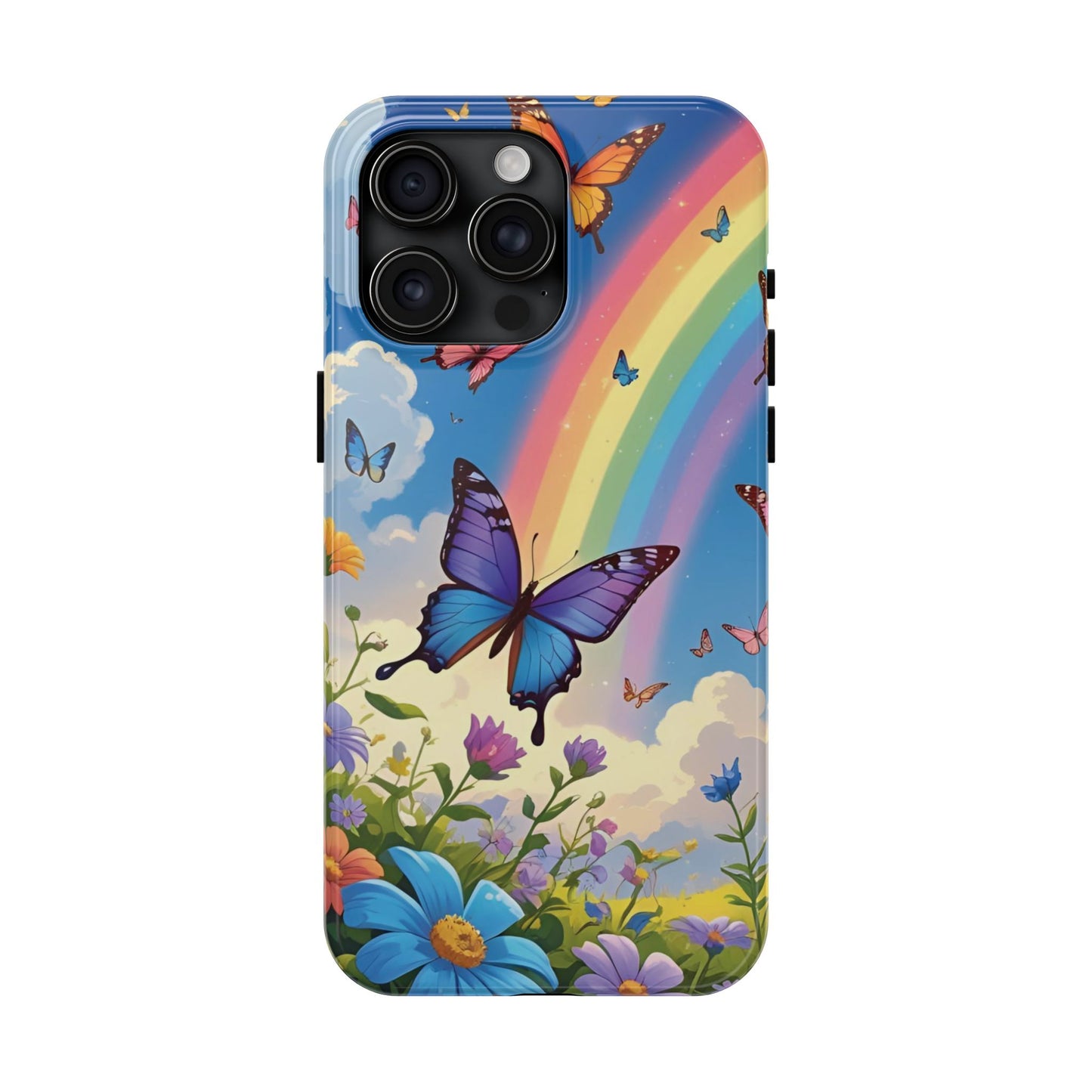Retro Rainbow Butterfly iPhone Case