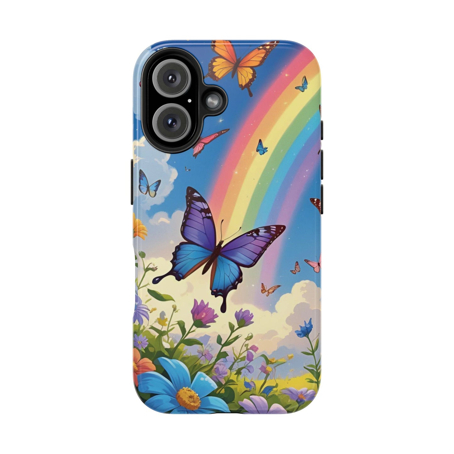 Retro Rainbow Butterfly iPhone Case