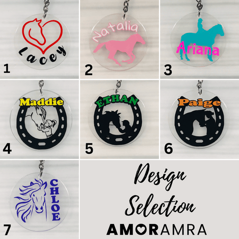 Personalized Horse Keychain | Equestrian - Amor Amra
