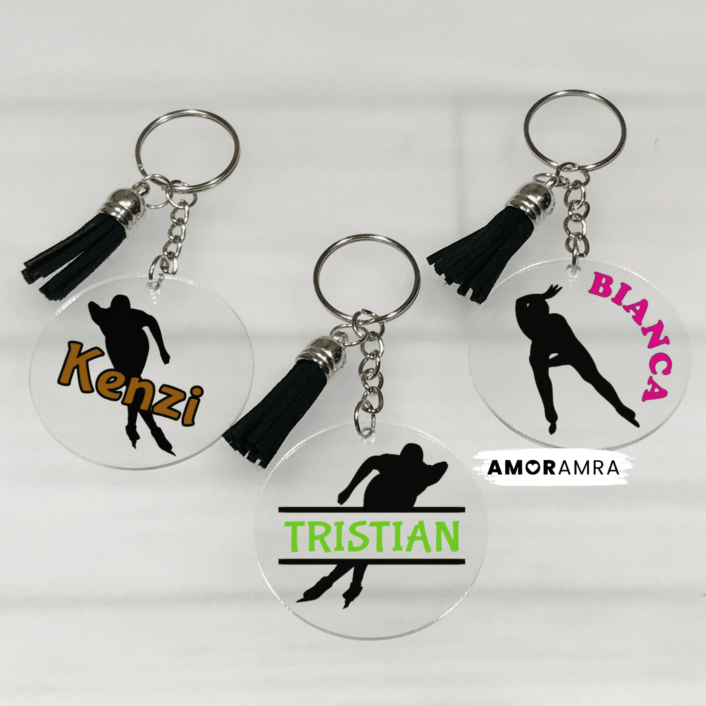 Personalized Speed Skating Keychain