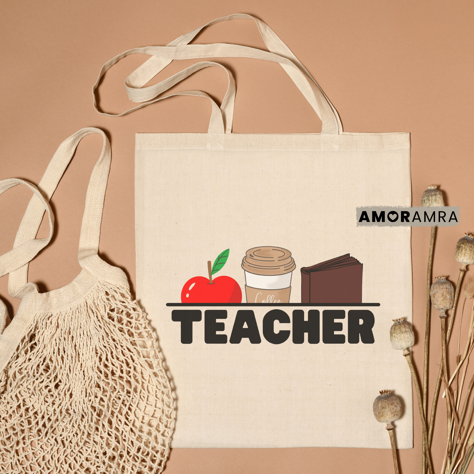 Teacher Tote Bag - Coffee Tote - Amor Amra