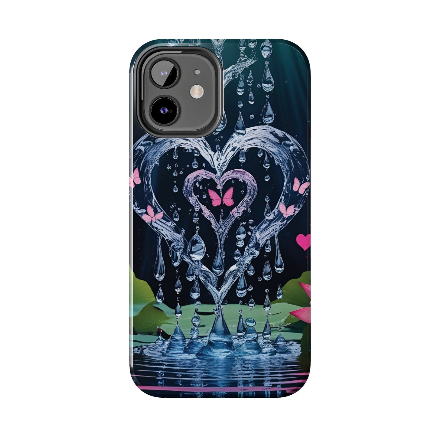 Elegant Water Heart Butterfly iPhone Case