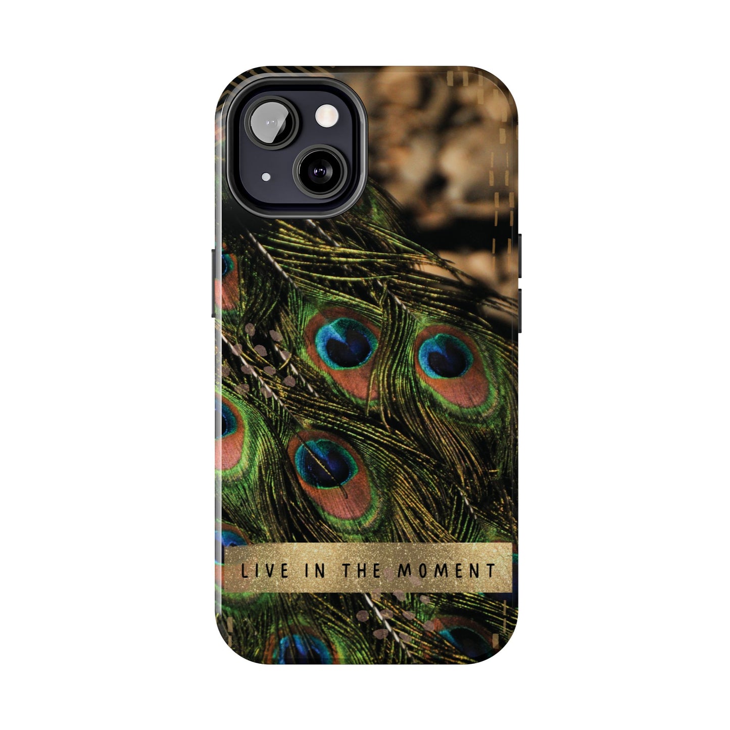 Live in the Moment Peacock iPhone Case