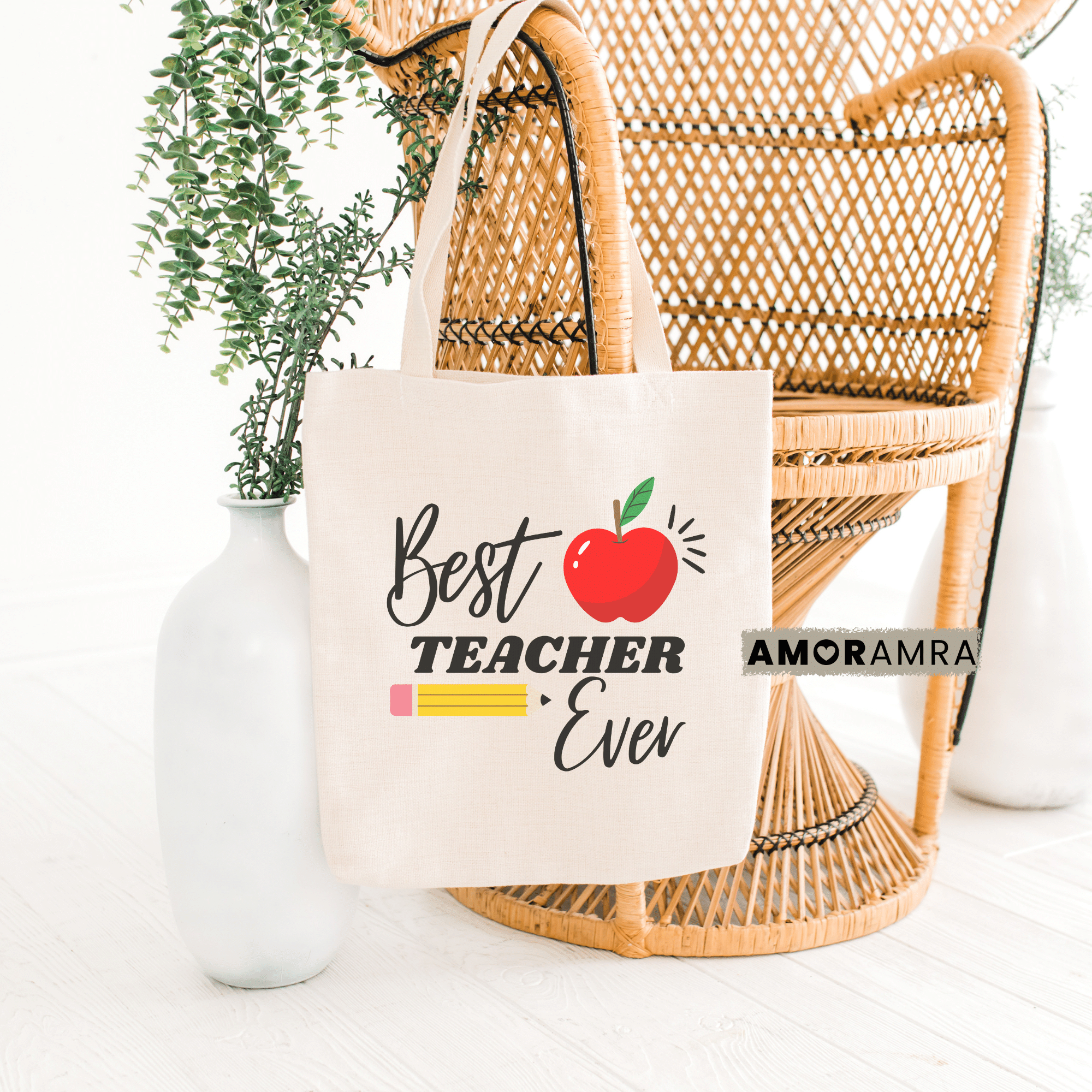 Teacher Tote Bag - Best Teacher Ever - Amor Amra