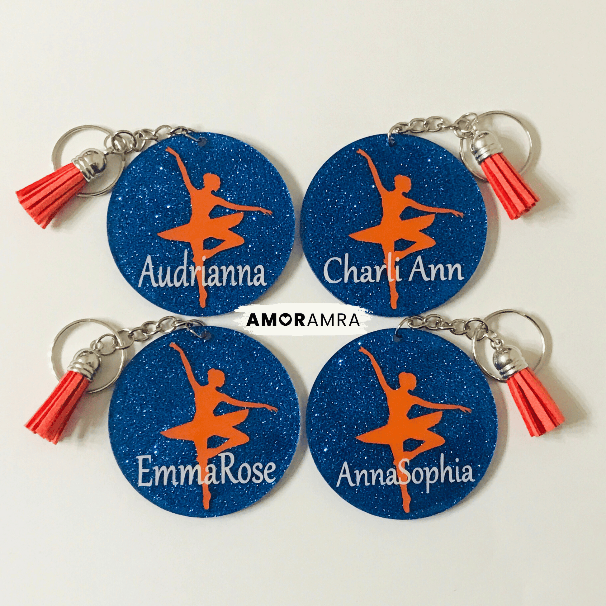 Personalized Glitter Ballet Keychain - Amor Amra