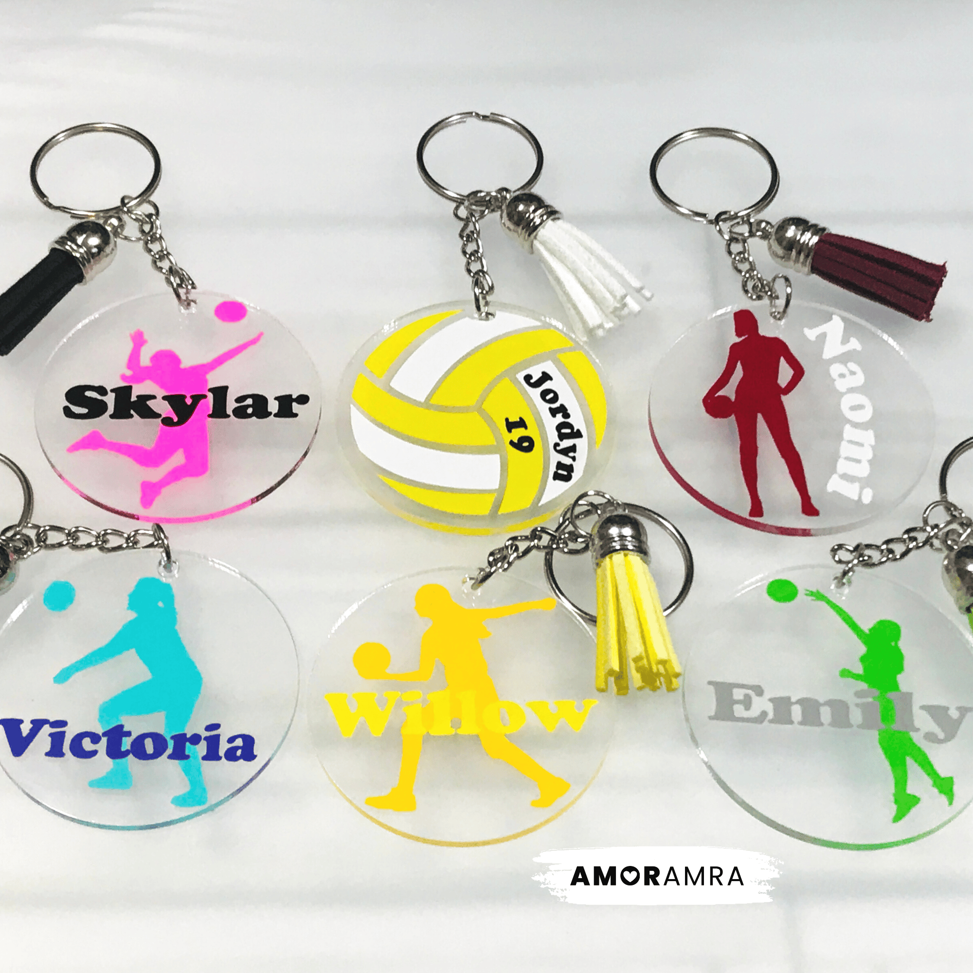 Personalized Sport Volleyball Keychain - Amor Amra