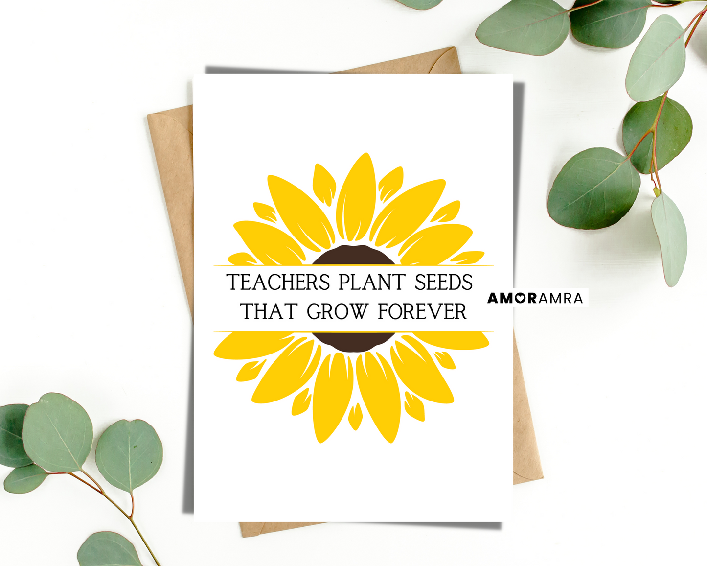 Teacher Card | Sunflower - Amor Amra