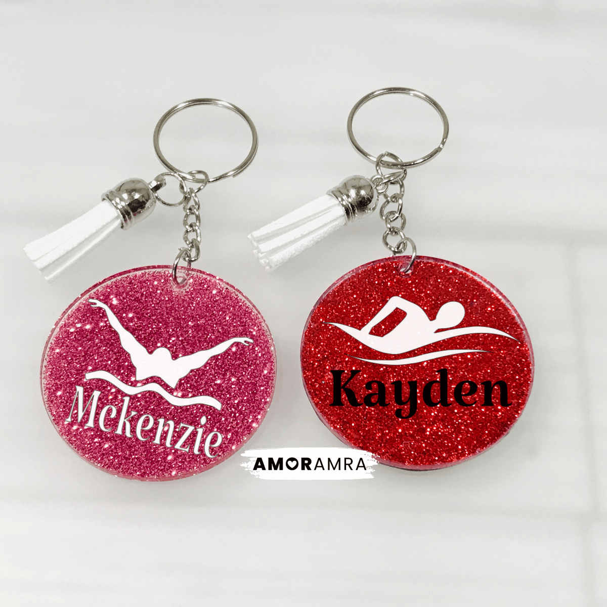 Personalized Swim Keychain | Artistic Swim Keychain - Amor Amra