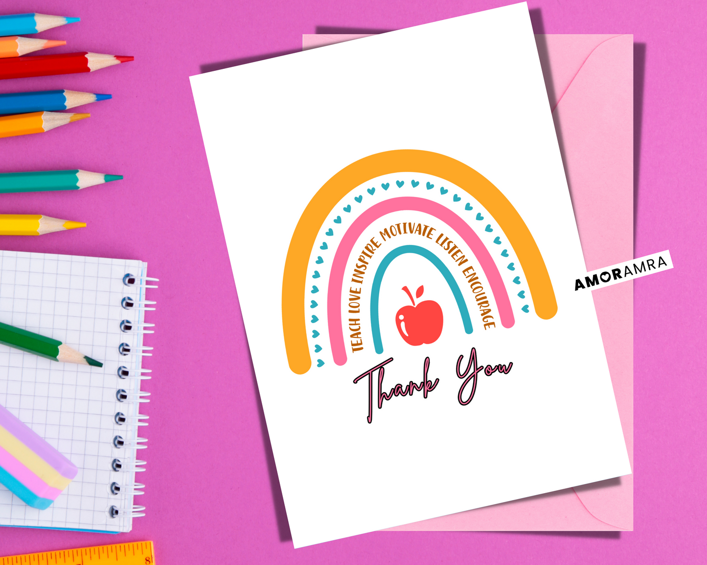Teacher Card | Rainbow - Amor Amra