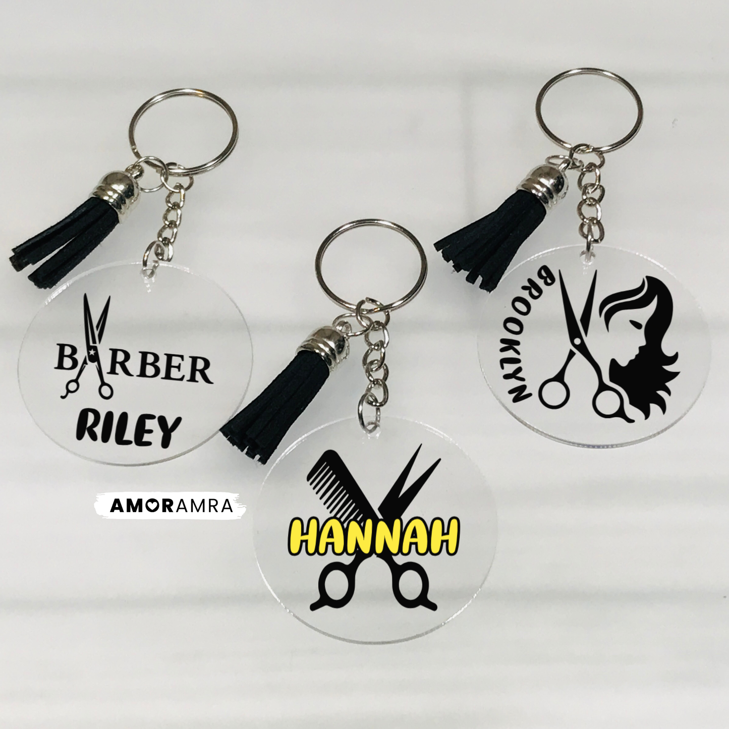 Personalized Barber Keychain