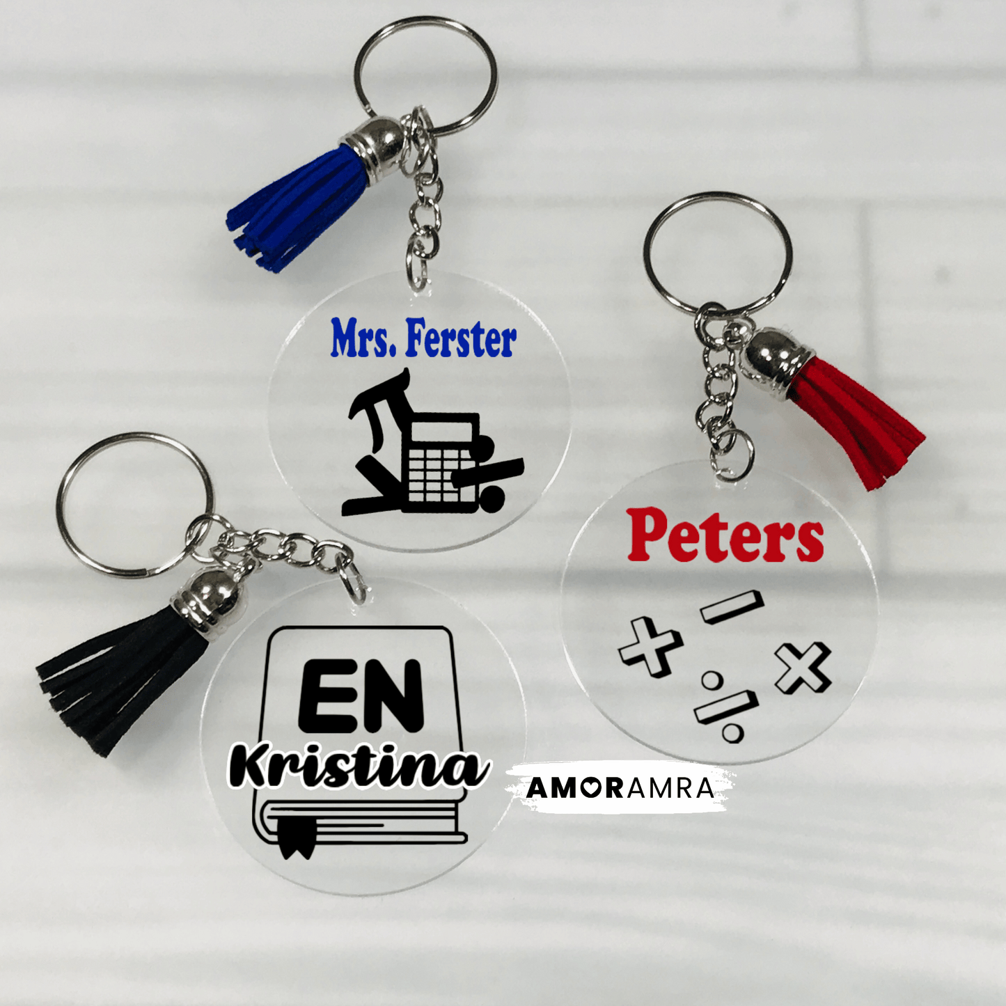 Personalized Teacher Keychain | History Teacher - Amor Amra
