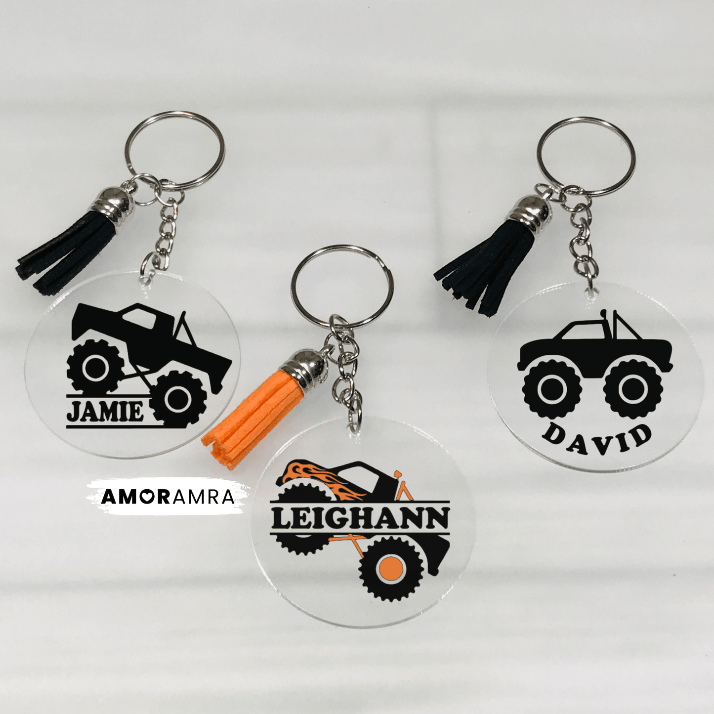 Personalized Monster Truck Keychain - Amor Amra