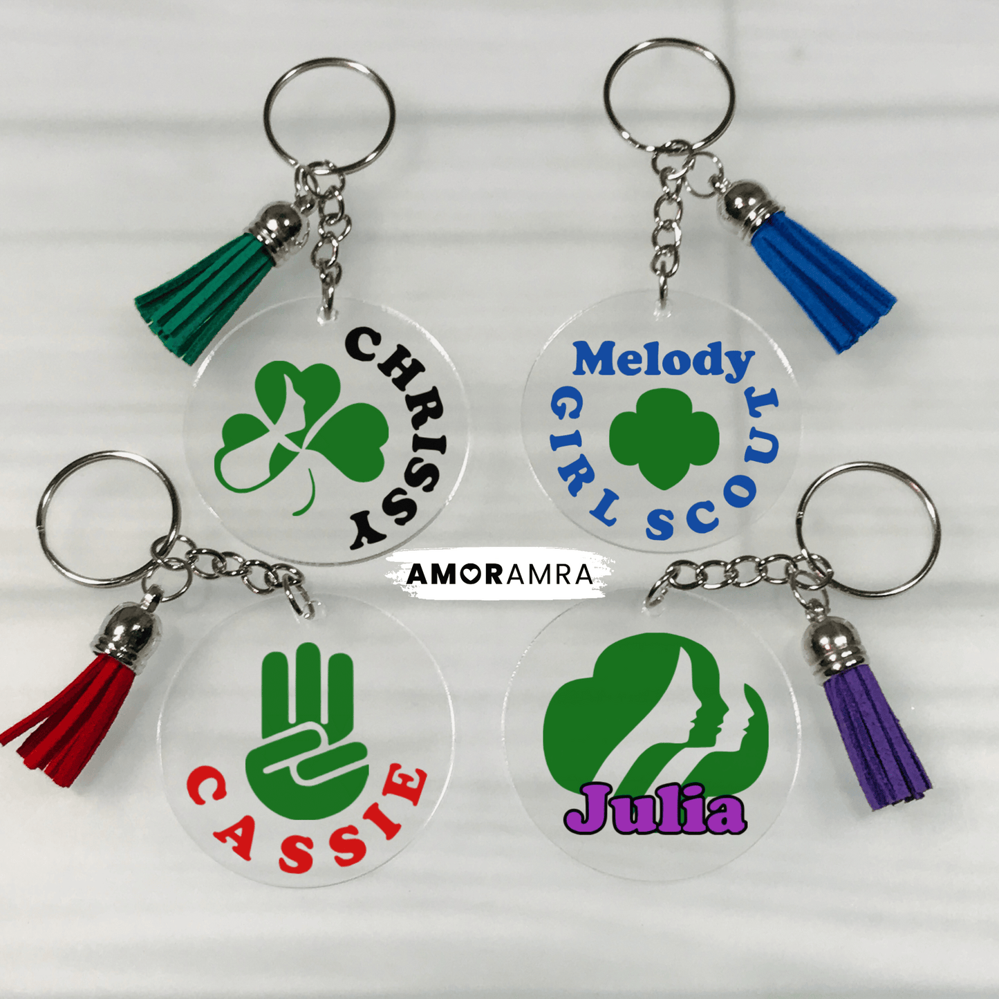 Personalized Girl Scout Keychain