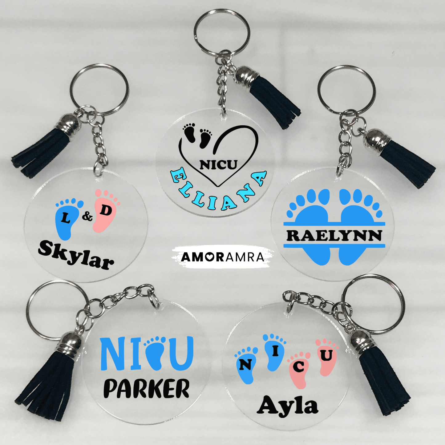 Personalized NICU Keychain | Labor & Delivery Nurse Gift - Amor Amra