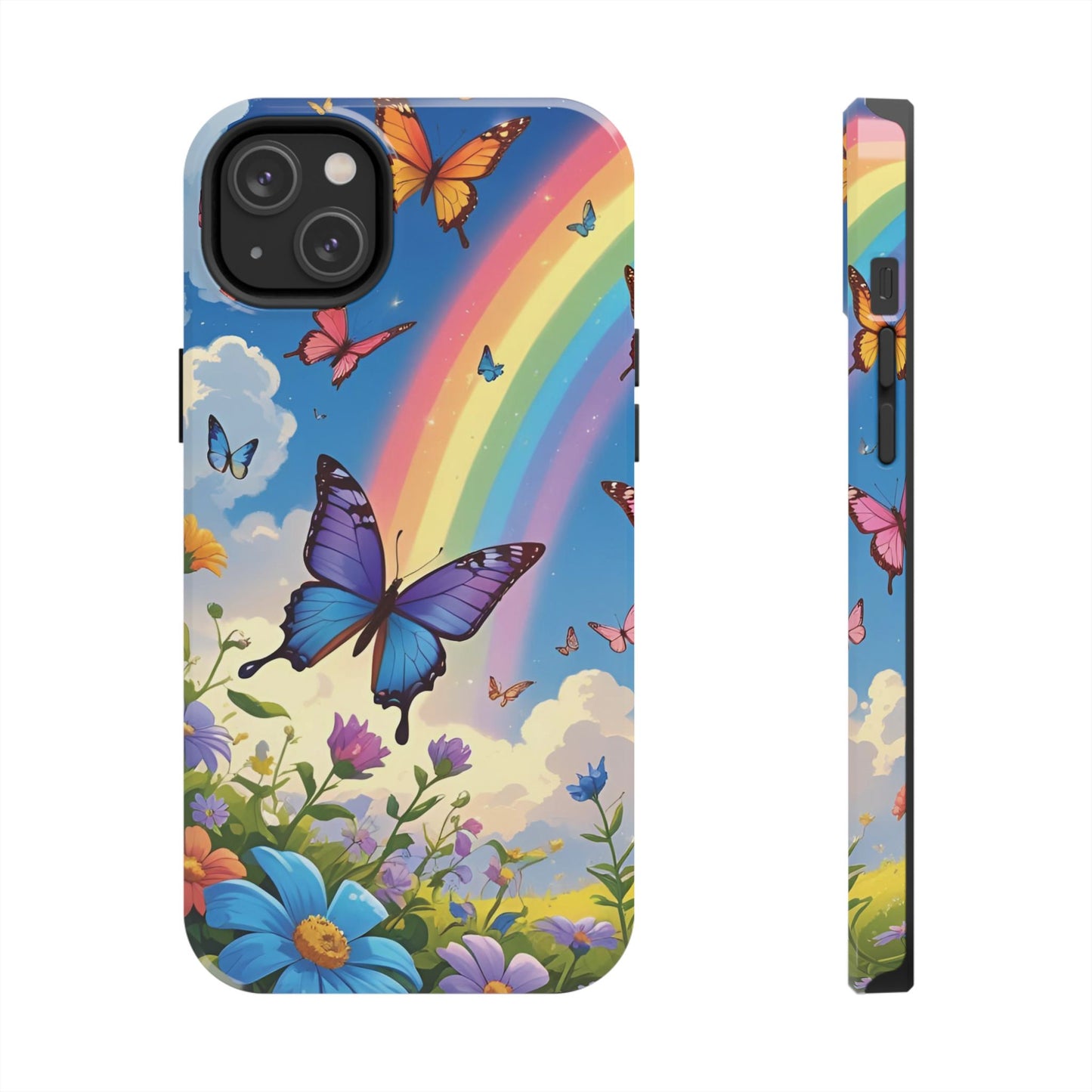 Retro Rainbow Butterfly iPhone Case