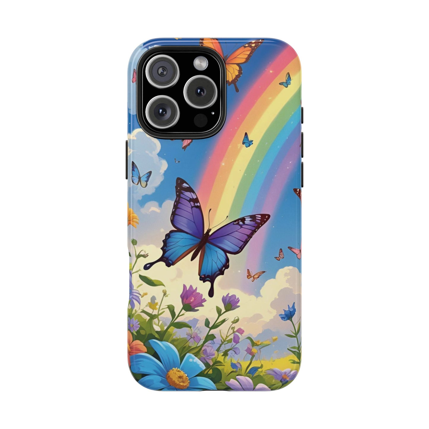 Retro Rainbow Butterfly iPhone Case