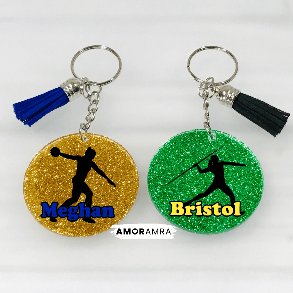 Personalized Glitter Track Keychain | XC Gift - Amor Amra