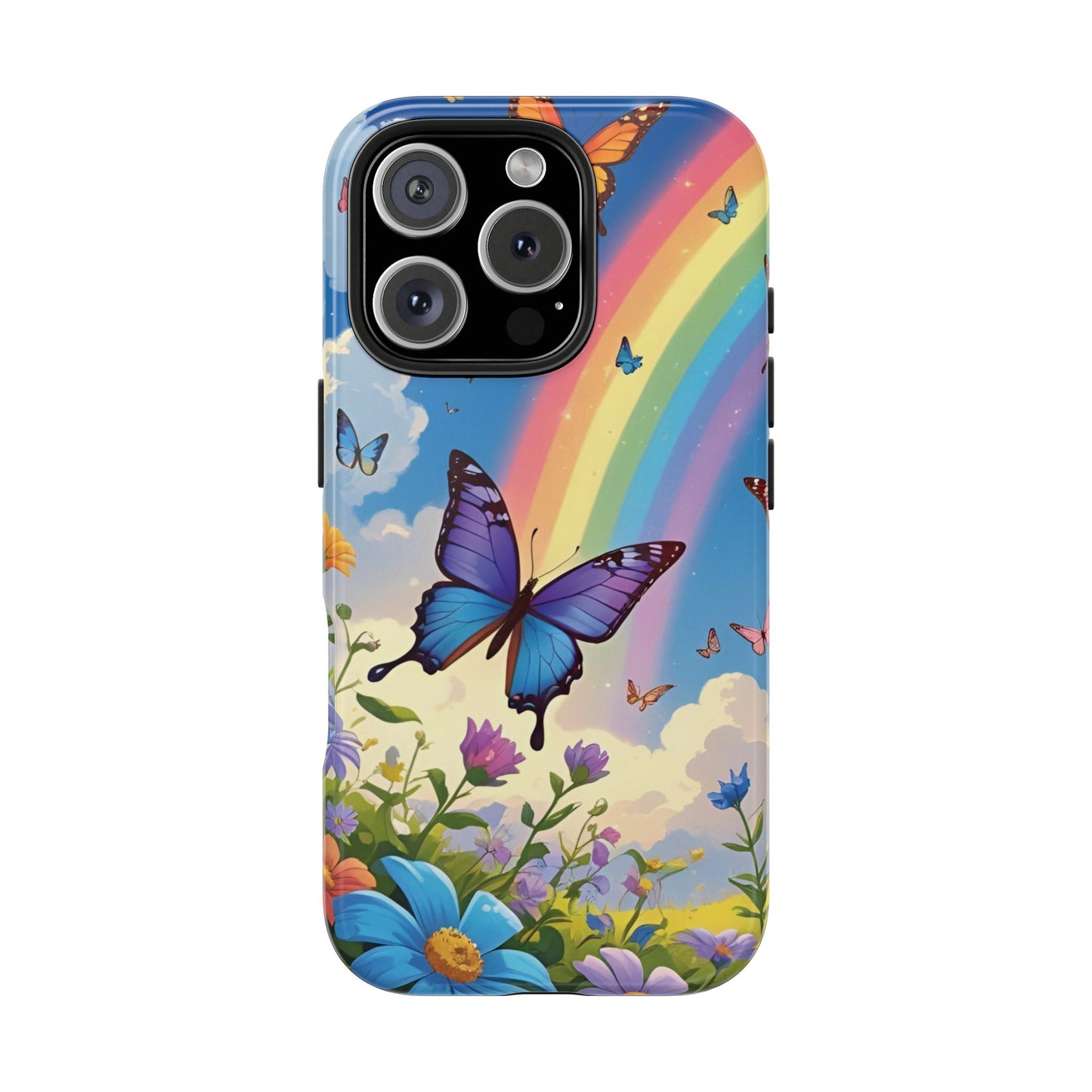 Retro Rainbow Butterfly iPhone Case