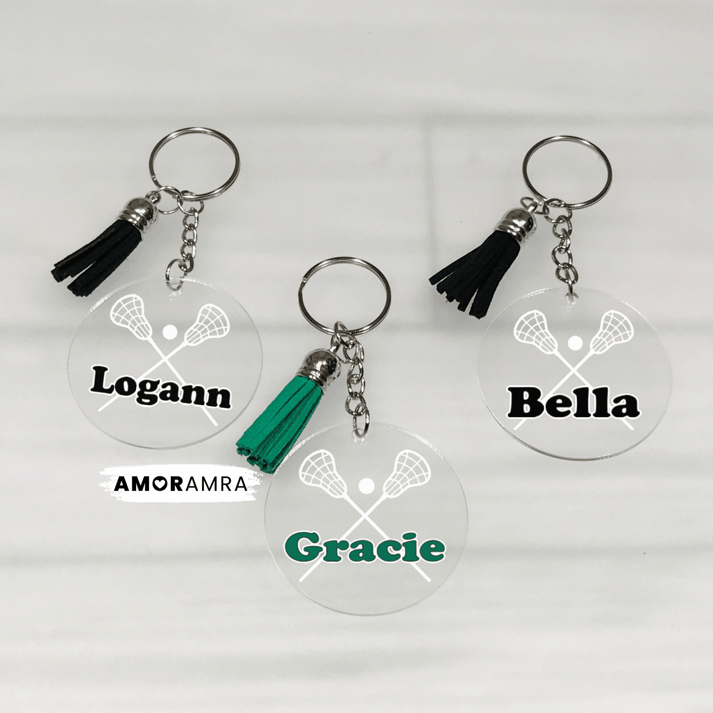 Personalized Lacrosse Keychain