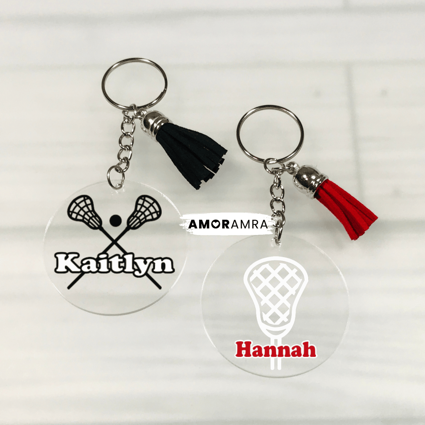 Personalized Lacrosse Keychain