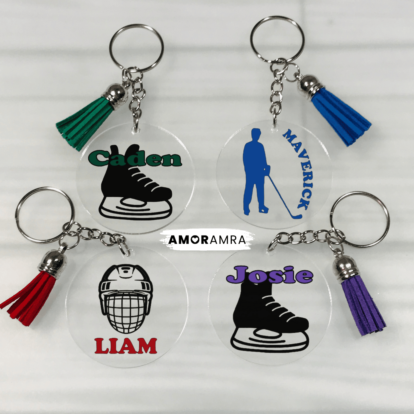 Personalized Ice Hockey Keychain