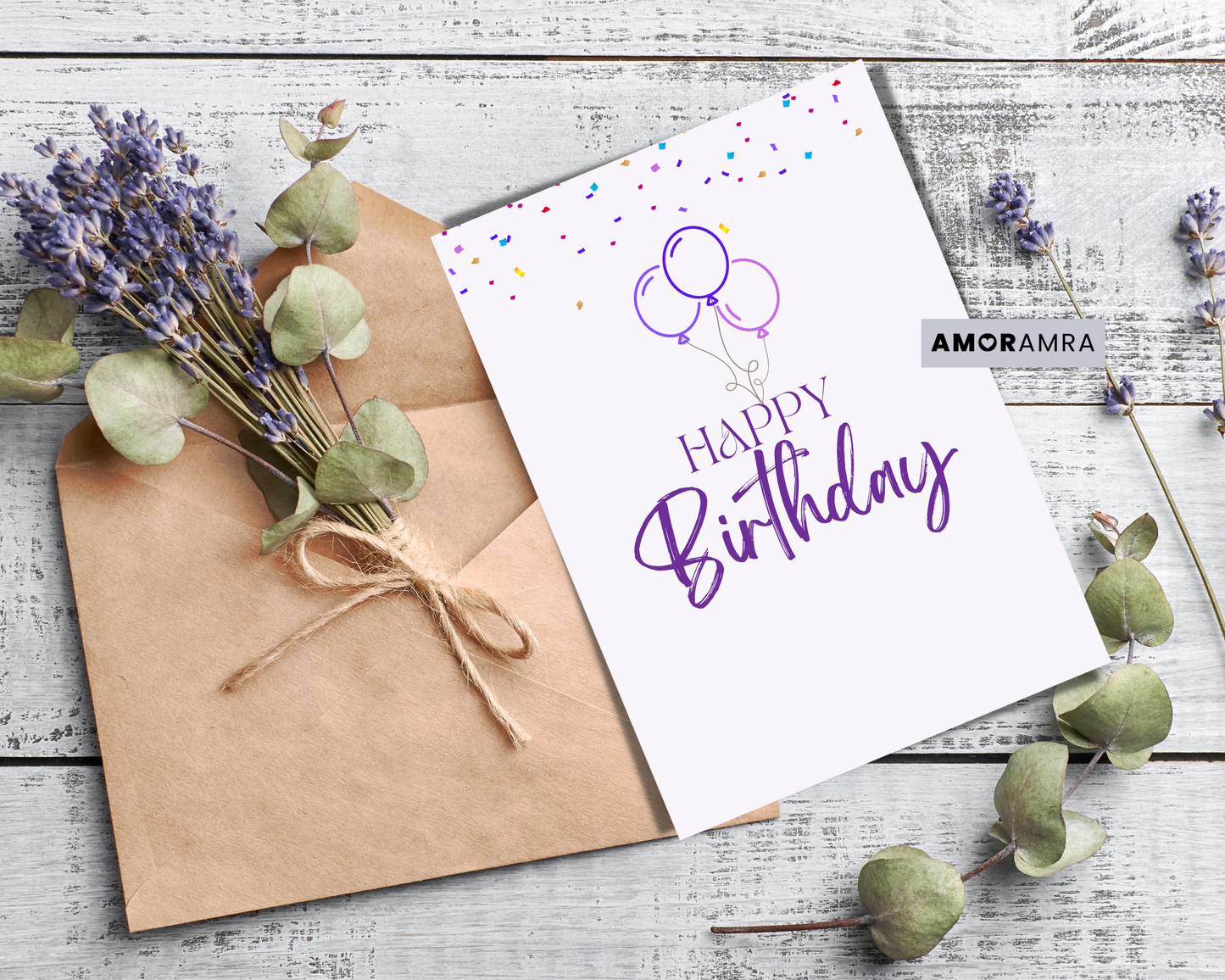 Birthday Card | Purple - Amor Amra