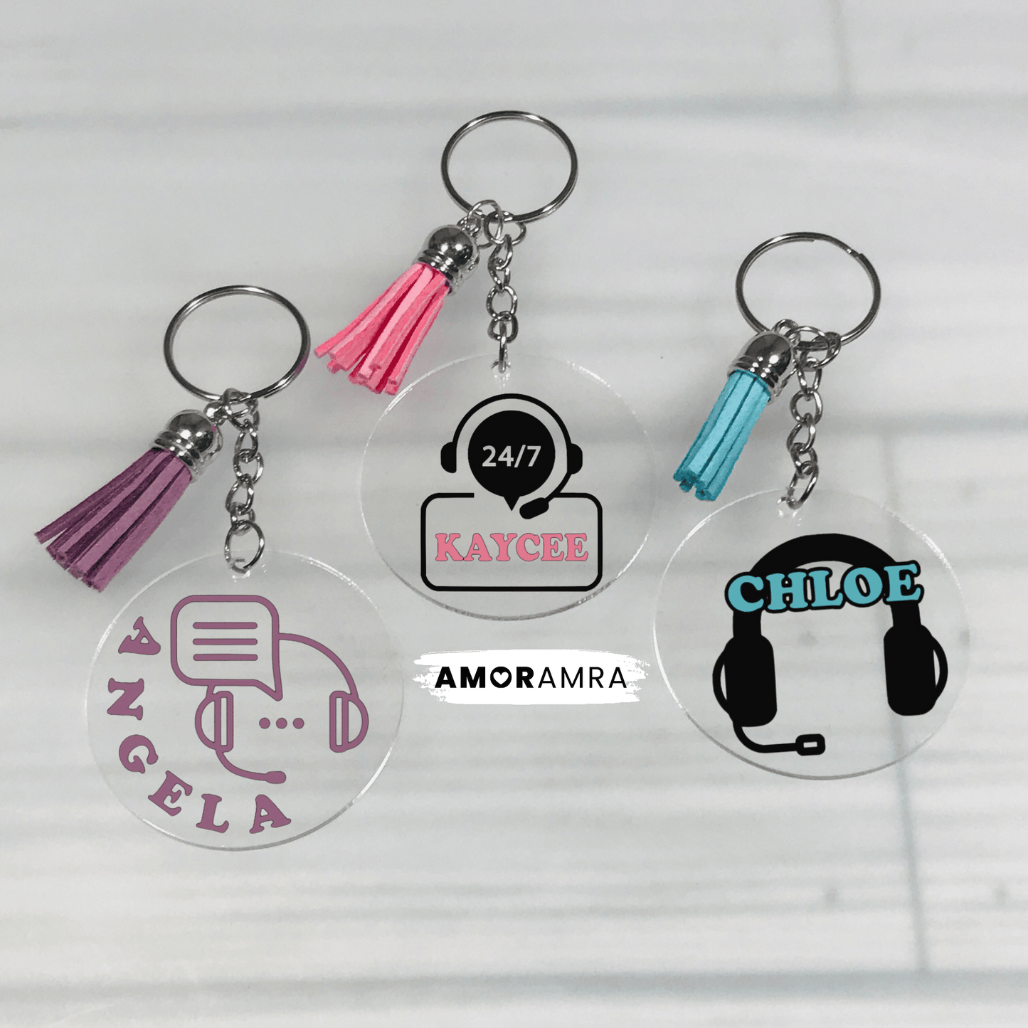 Personalized Customer Service Representative Keychain - Amor Amra