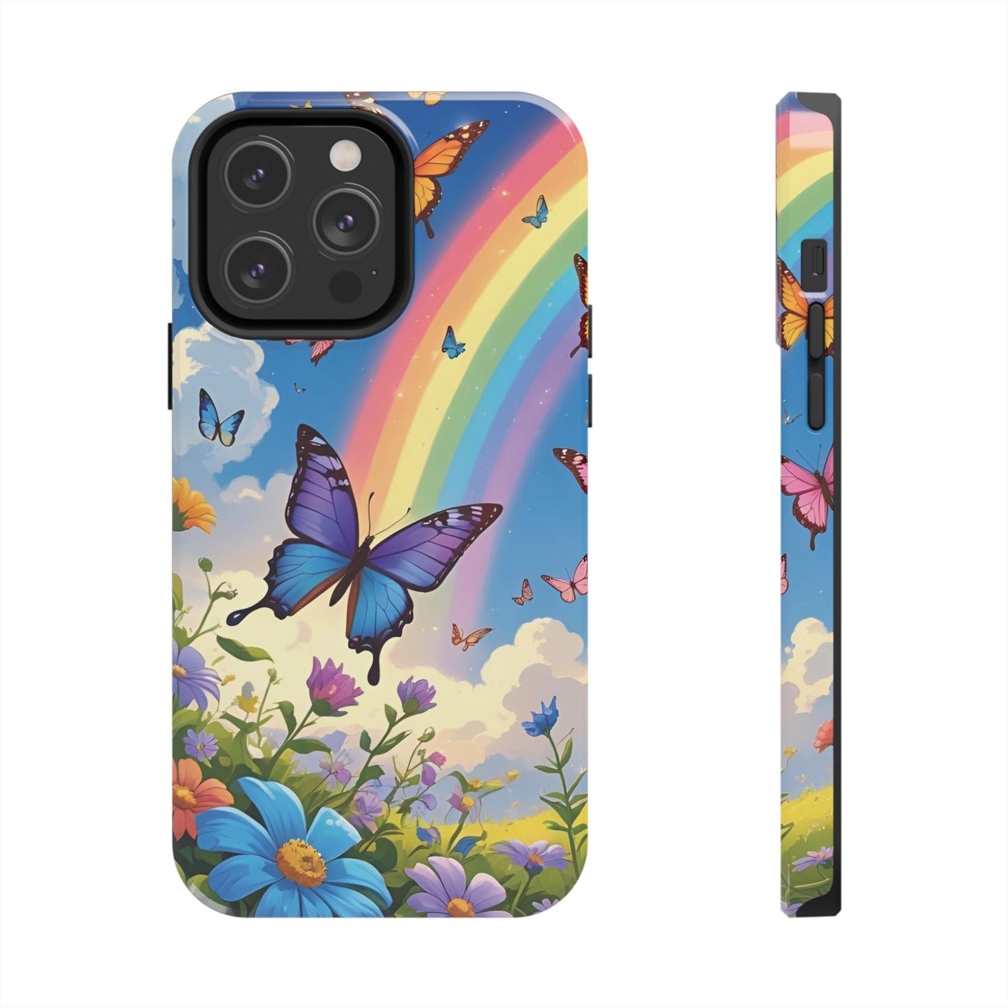 Retro Rainbow Butterfly iPhone Case