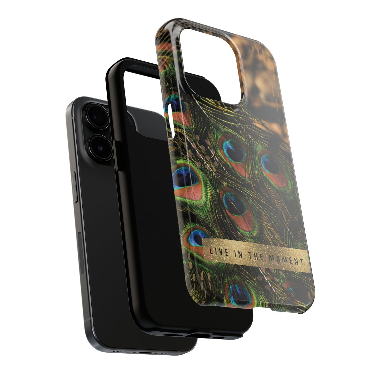 Live in the Moment Peacock iPhone Case