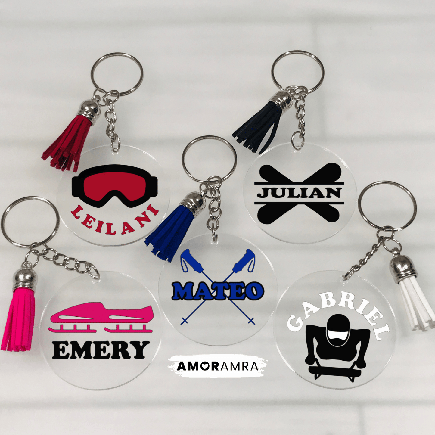 Personalized Ski Keychain | Winter Sports Gift