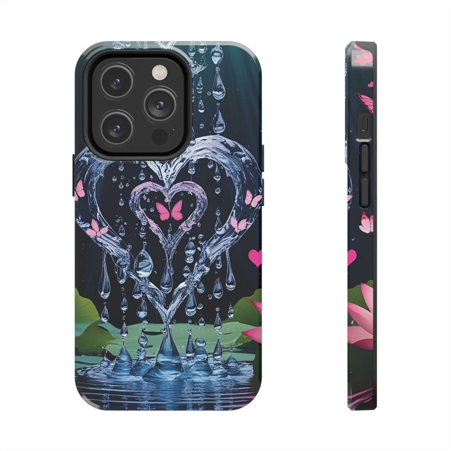 Elegant Water Heart Butterfly iPhone Case