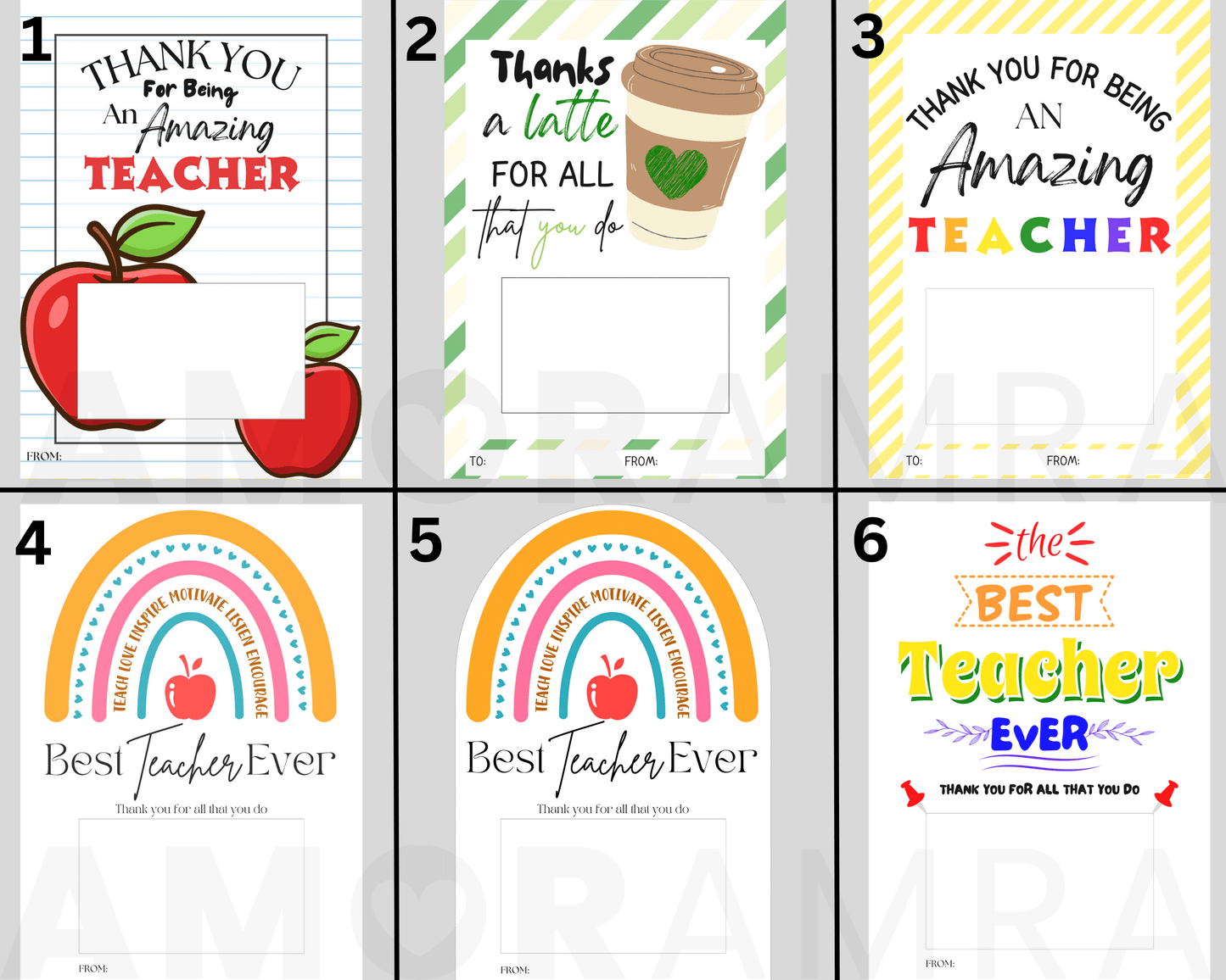Teacher Gift Card Holder | Thank You Card - Amor Amra