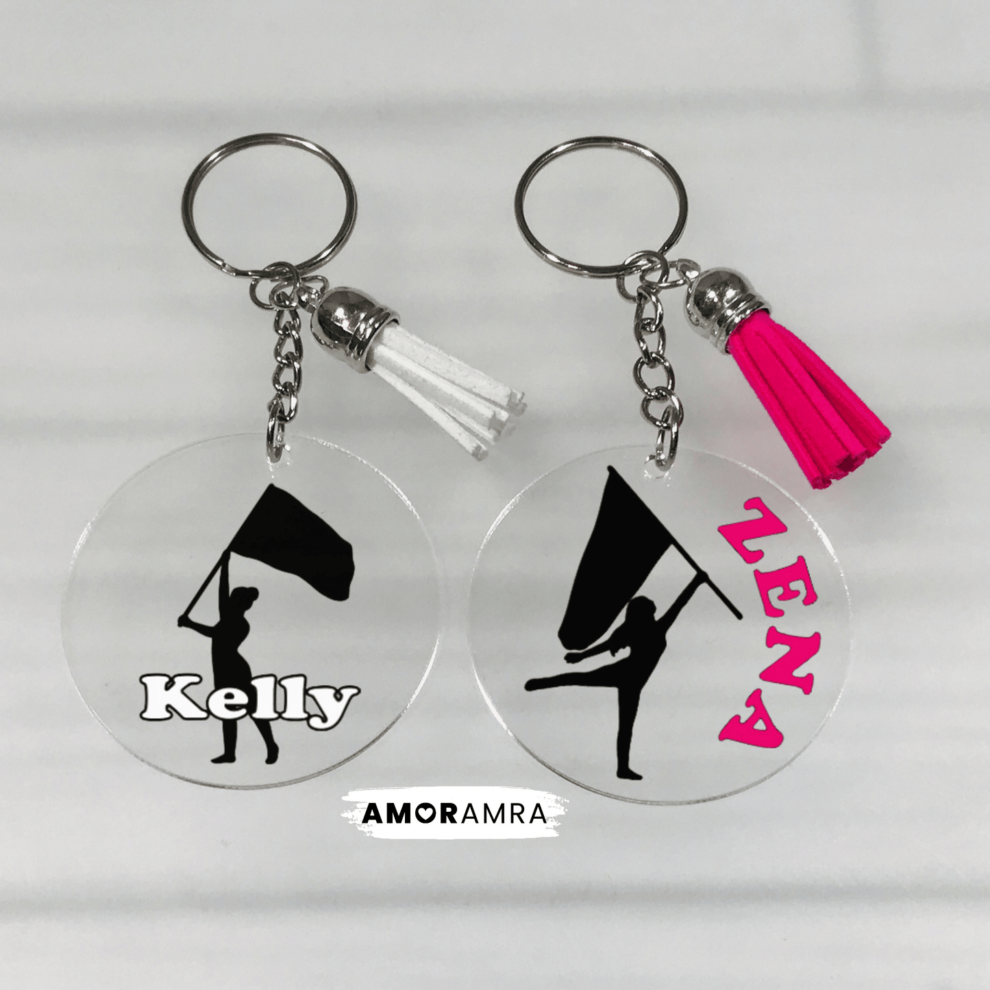 Personalized Color Guard Keychain | Winter Guard Gift - Amor Amra