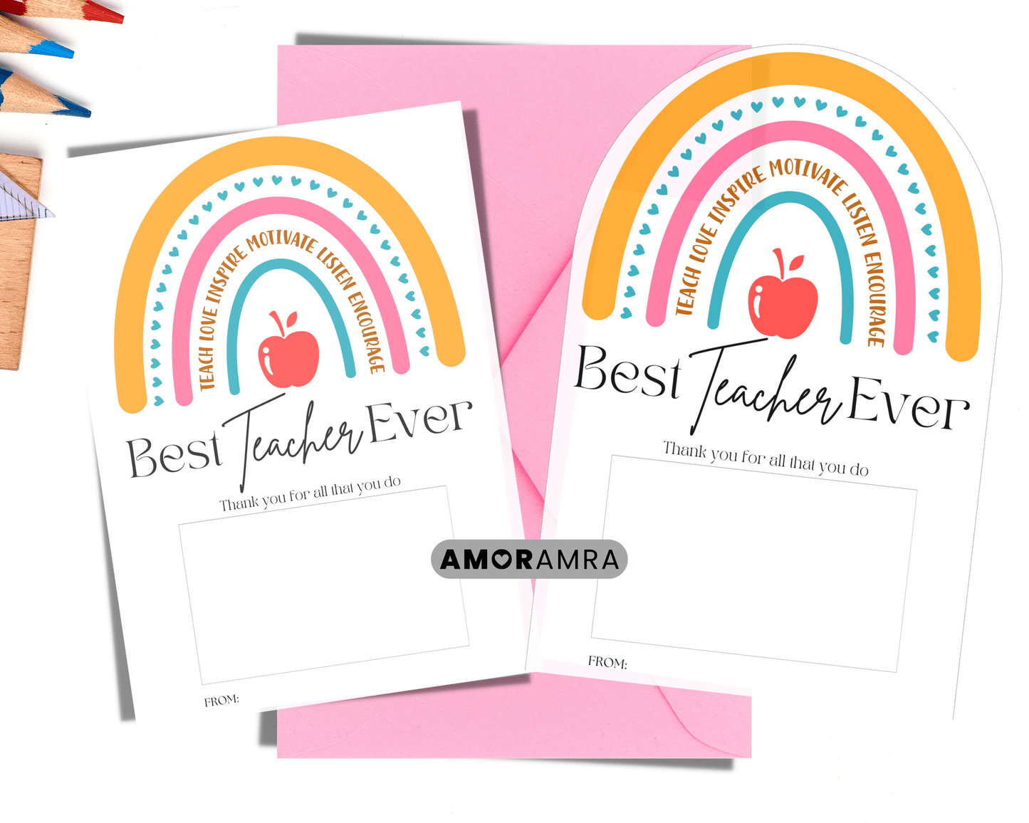 Teacher Gift Card Holder | Thank You Card - Amor Amra