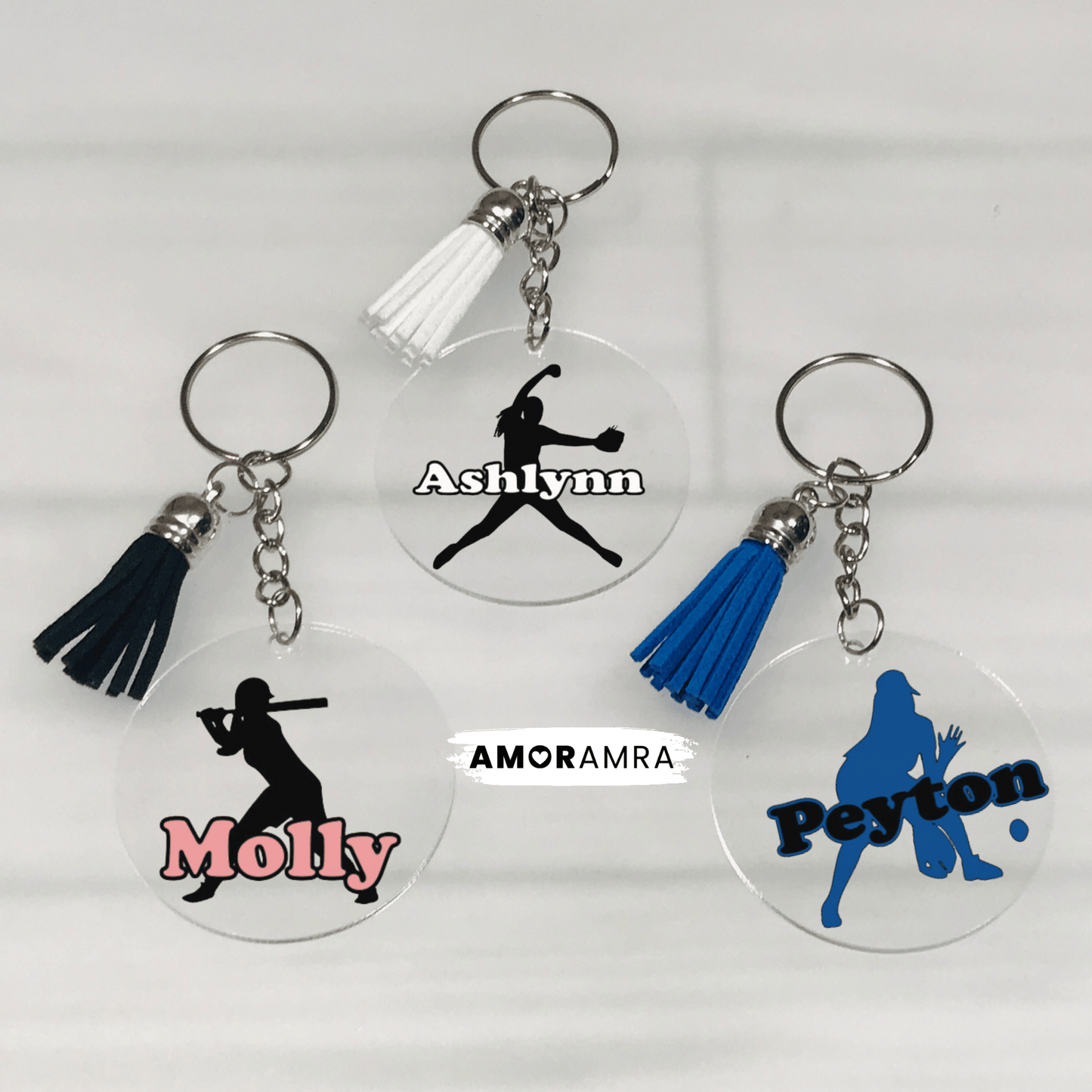 Personalized Softball Keychain