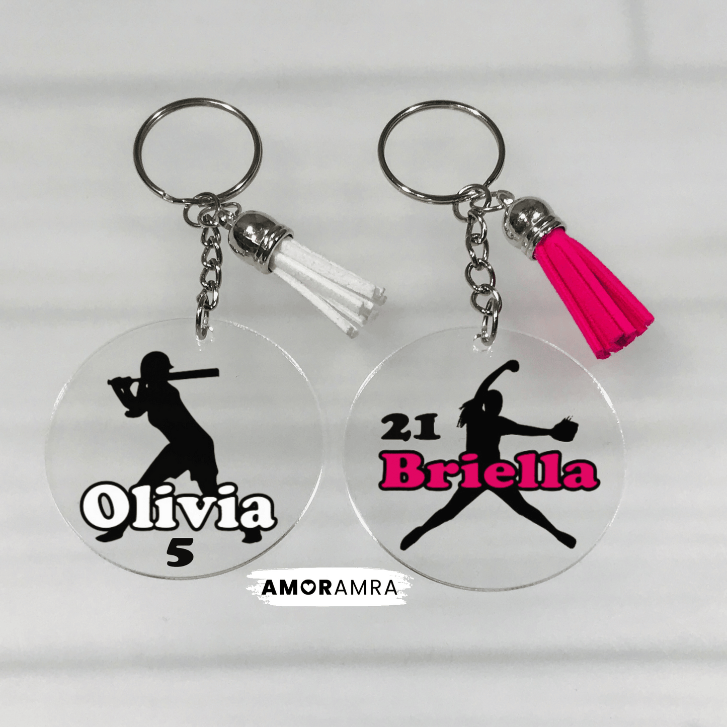 Personalized Softball Keychain